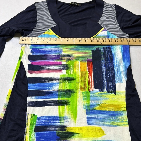 Lior Paris block colors in blue hues size large with trim sleeves - Picture 2 of 6